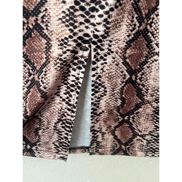 SHEIN PYTHON PRINT KNIT STRETCH PENCIL SKIRT - Picture 3 of 7